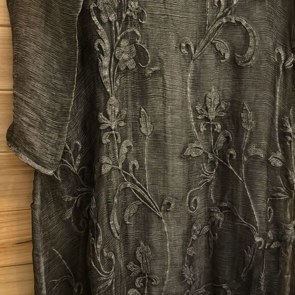 Soft Surroundings Size XSmall 100% Silk Lagenlook Embroidered Dress - Picture 5 of 12